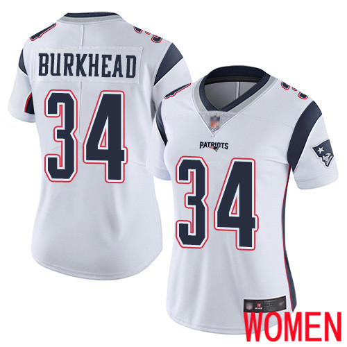 New England Patriots Football #34 Vapor Limited White Women Rex Burkhead Road NFL Jersey->youth nfl jersey->Youth Jersey